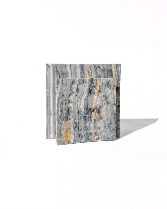 008 Seron Arc Wide Pinched Marble Vase