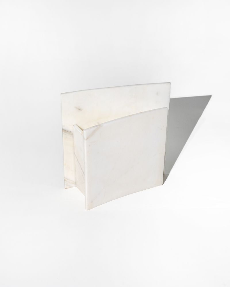 011 Evara Arc Wide Pinched Marble Vase