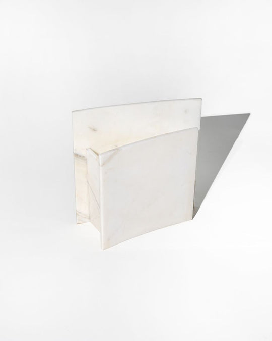 011 Evara Arc Wide Pinched Marble Vase