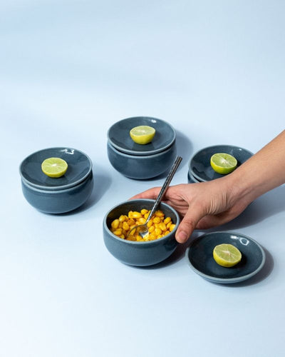 Uno 275ml Katori Bowl with Lid Midnight Blue (Set of 4)