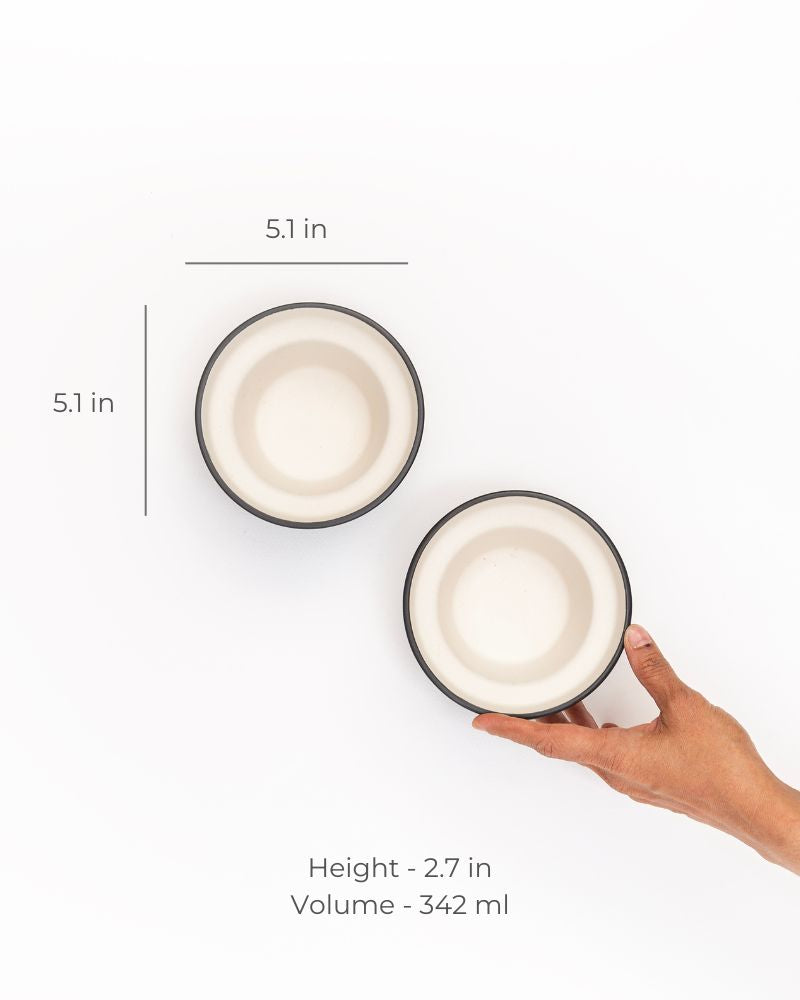 Eclipse 180ml Katori Bowl Matt Black (Set of 2)