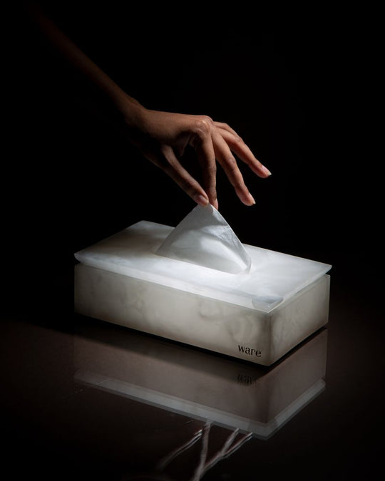 Illuminare Onyx Gravità Marble Tissue Box by Ware Innovations