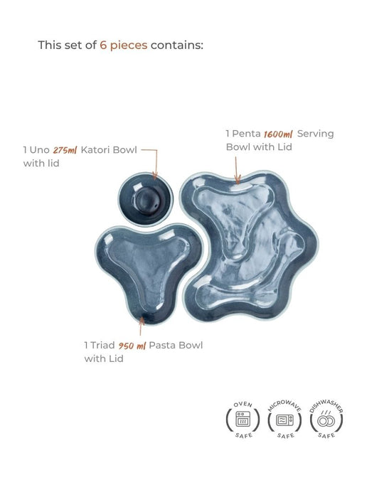 Pivot Big Main Course Serving Set Midnight Blue (6 Pieces)