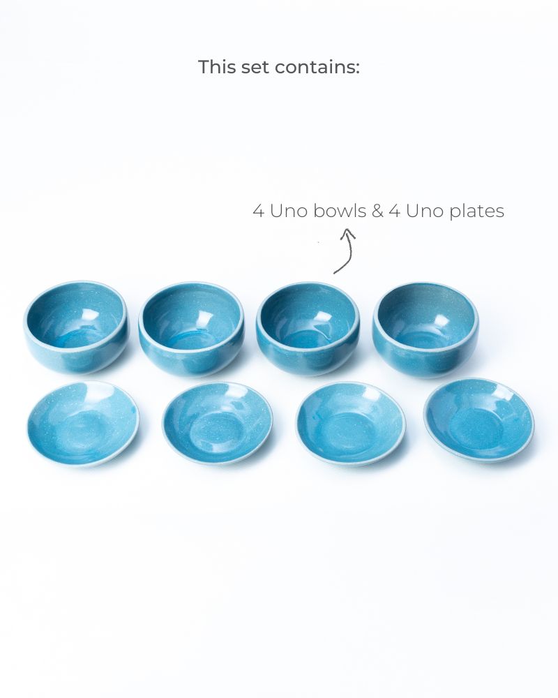 Uno Katori Bowl with Lid Pacific Blue (Set of 4)