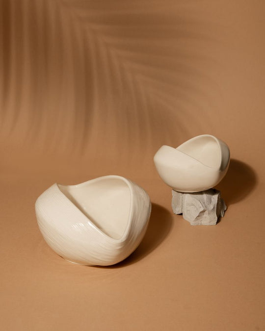 Big & Small Whirl Bowl Main Course Serving Set Nude (2 Pieces)