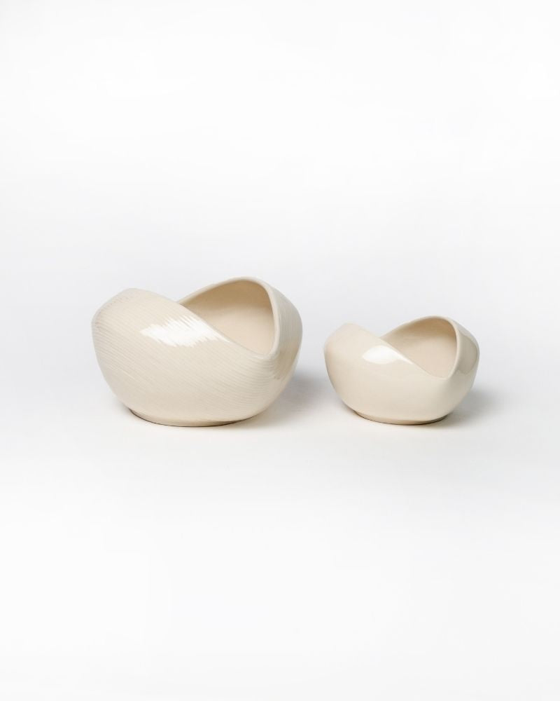 Big & Small Whirl Bowl Main Course Serving Set Nude (2 Pieces)