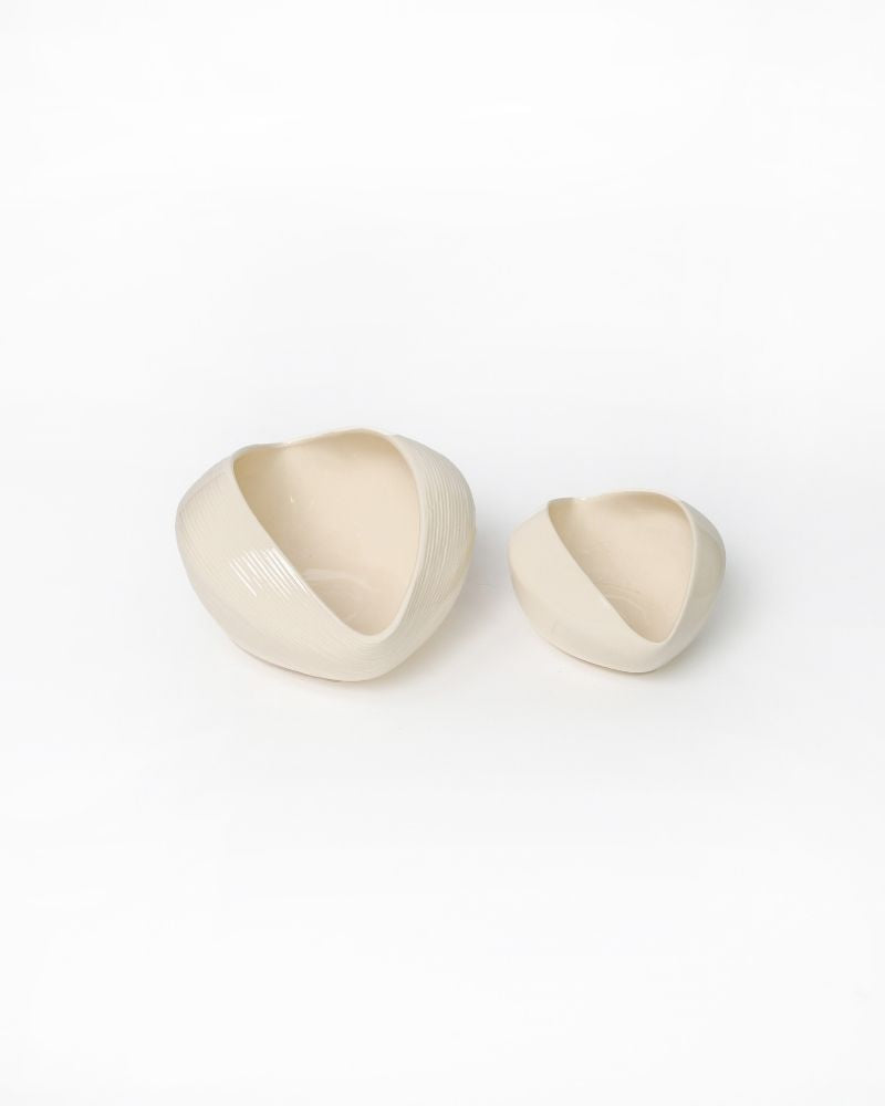 Big & Small Whirl Bowl Main Course Serving Set Nude (2 Pieces)