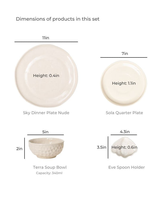 Elements Dinner Set Nude (4 Pieces)