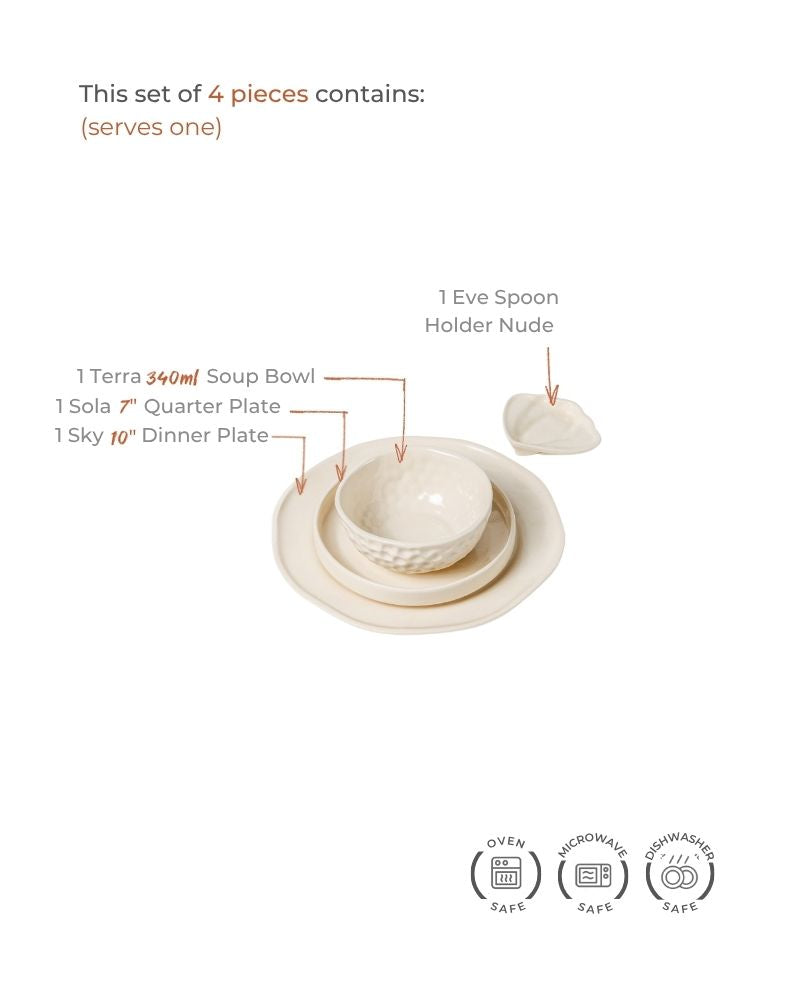 Elements Dinner Set Nude (4 Pieces)