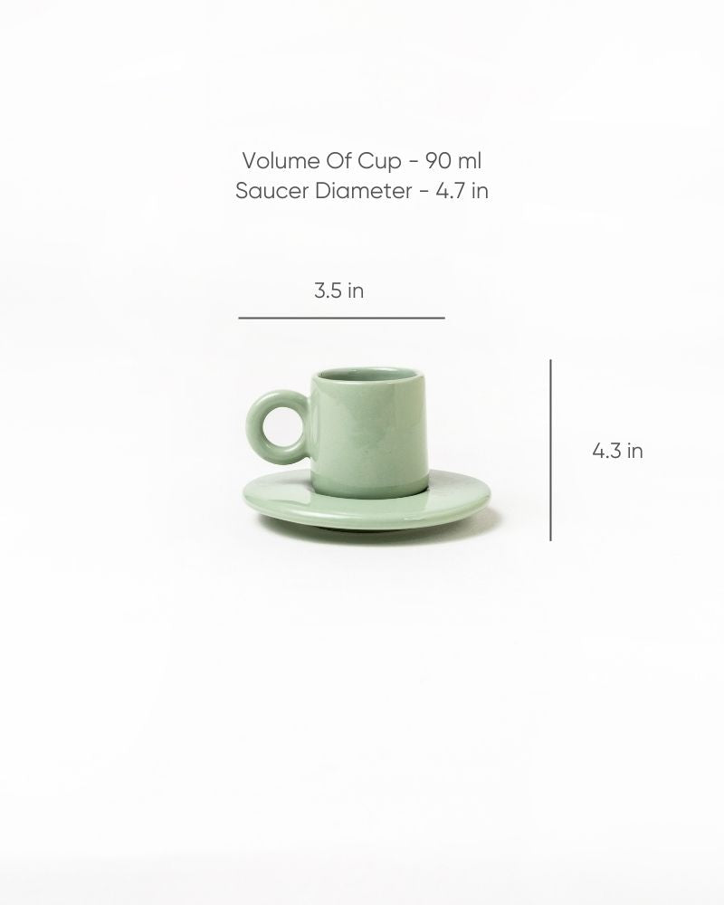 Lilo 90ml Cup & Saucer Set Tea Green (Set of 2)