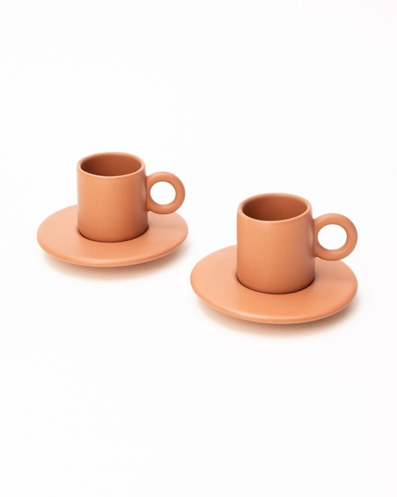 Lilo Espresso Cup & Saucer Set in Tan