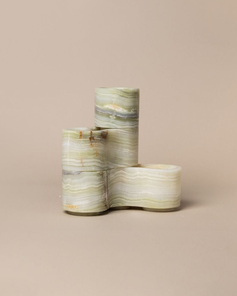Pivot Stacking Candle Stand Onice Verde (3 Pieces)