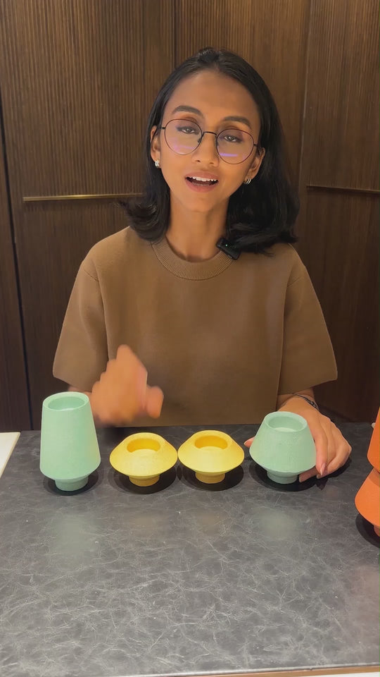 Skive Slim Candle Stand Set Burnt Orange