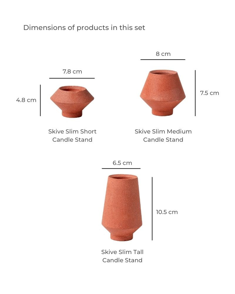 Skive Slim Candle Stand Set Burnt Orange
