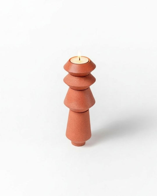 Skive Slim Candle Stand Set Burnt Orange