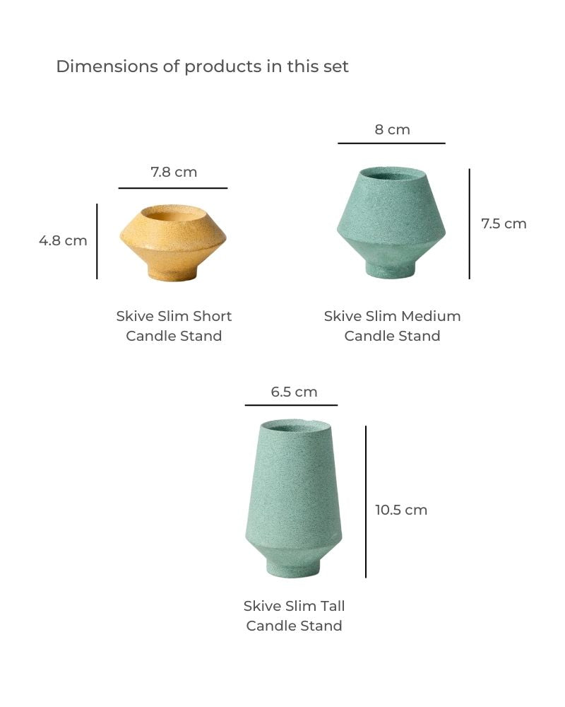 Skive Slim Candle Stand Set Mustard