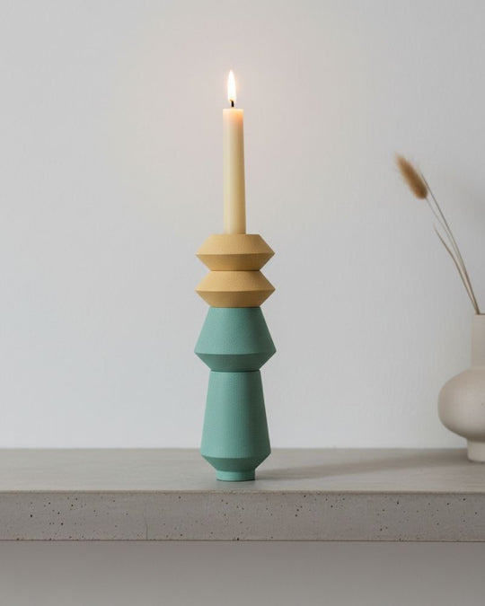Skive Slim Candle Stand Set Mustard