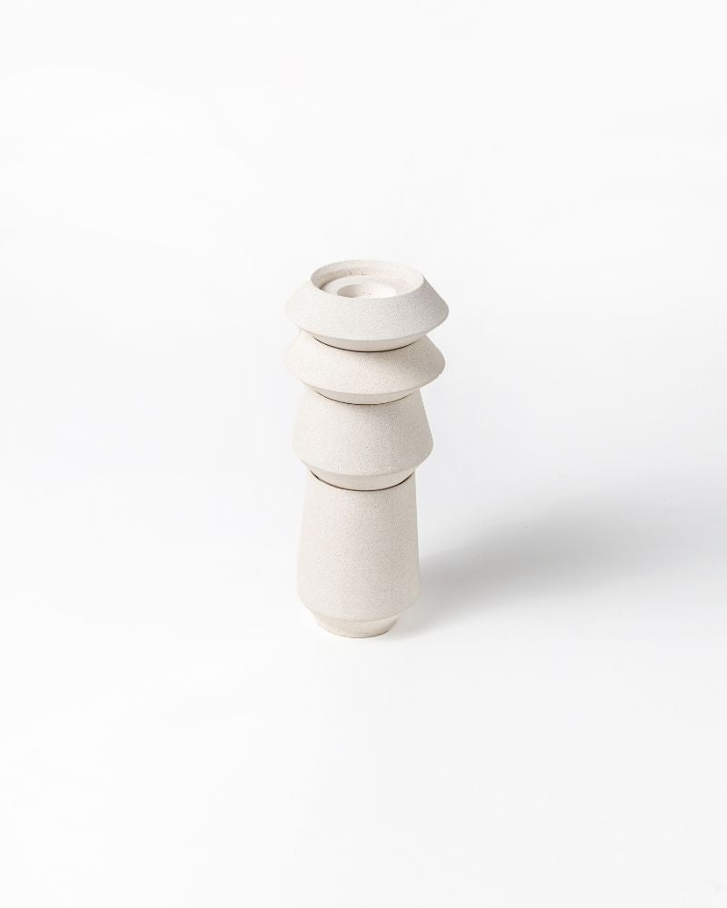 Skive Wide Candle Stand Set White