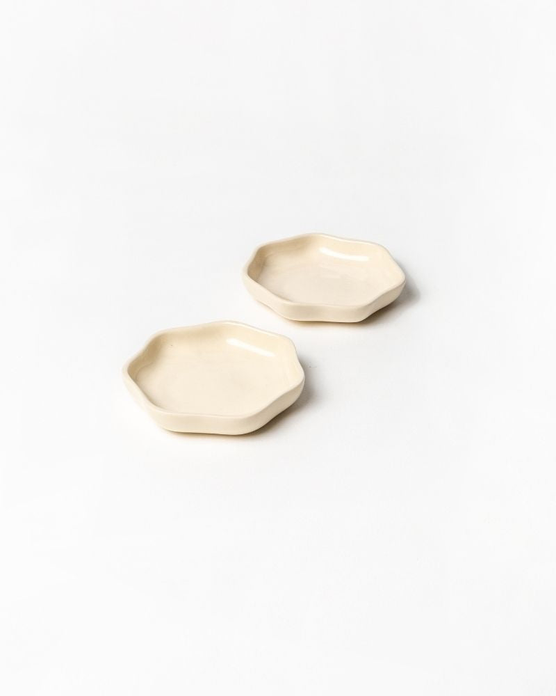 Small Tara 4.8in Dessert Plate Nude (In & Out) (Set of 2)