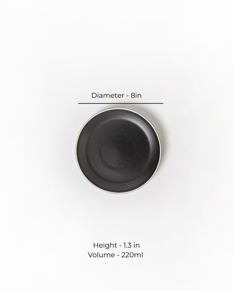 Sola 8in Quarter Plate Matt Black (Set of 2)