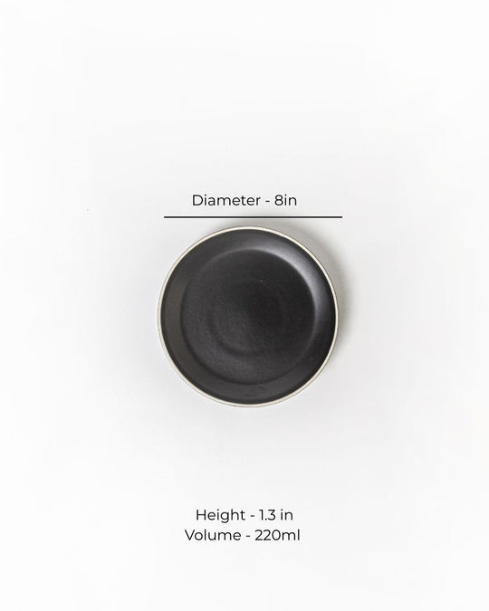 Sola 8in Quarter Plate Matt Black (Set of 2)