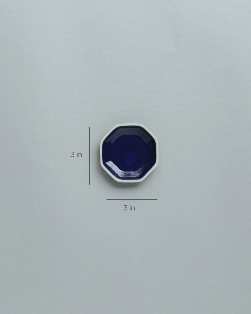 Hex Dip Plate Deep Blue (Set of 4)