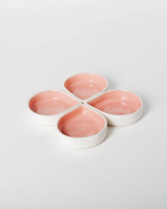 Droplet 4in Dessert Plate Pink (Set of 4)