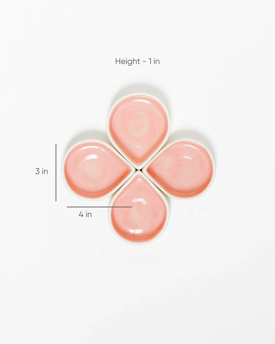 Droplet 4in Dessert Plate Pink (Set of 4)