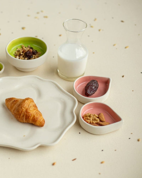 Droplet 4in Dessert Plate Pink (Set of 4)