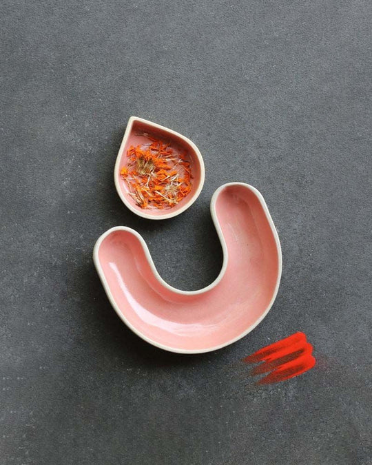 Droplet 4in Dessert Plate Pink (Set of 4)