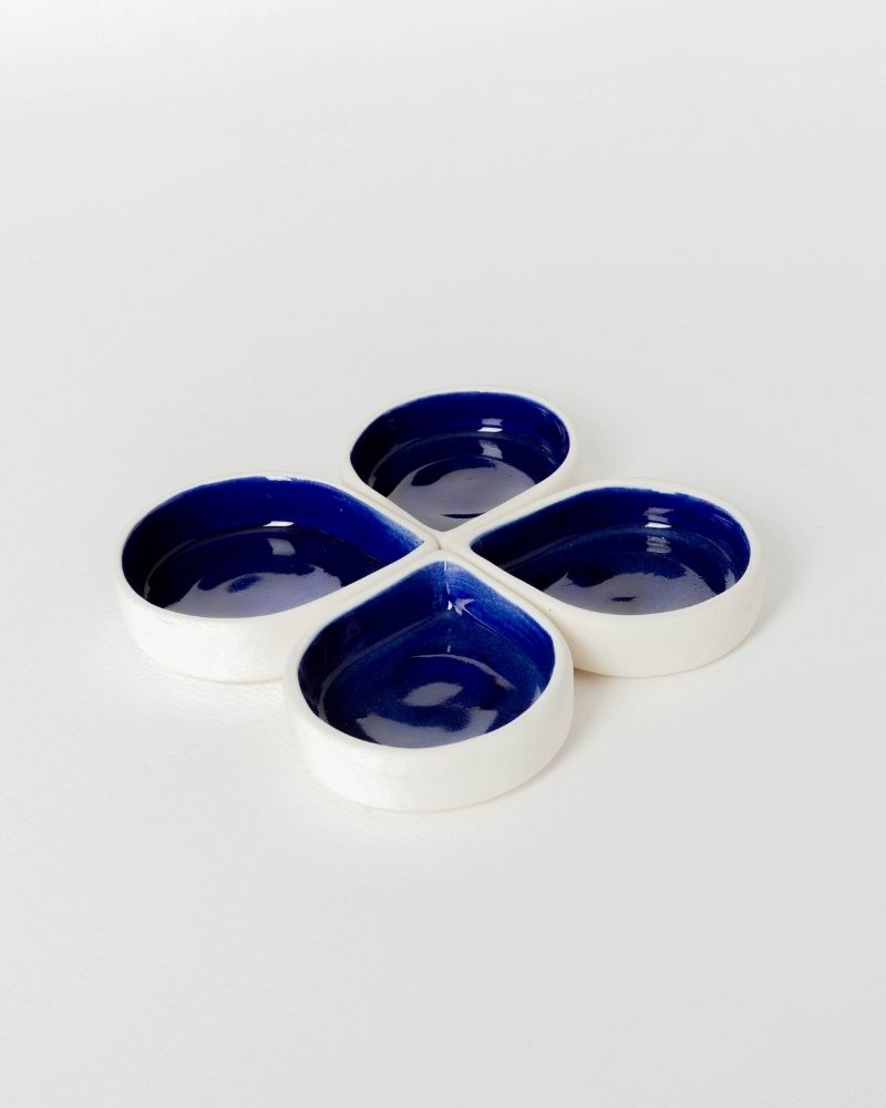 Droplet 4in Dessert Plate Deep Blue (Set of 4)