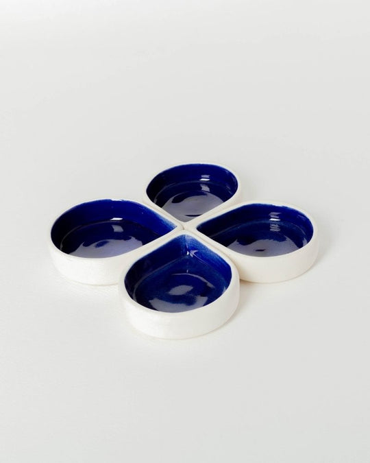 Droplet 4in Dessert Plate Deep Blue (Set of 4)
