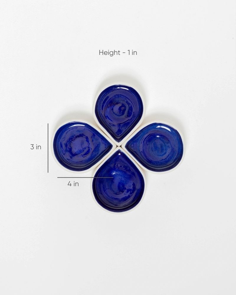 Droplet 4in Dessert Plate Deep Blue (Set of 4)