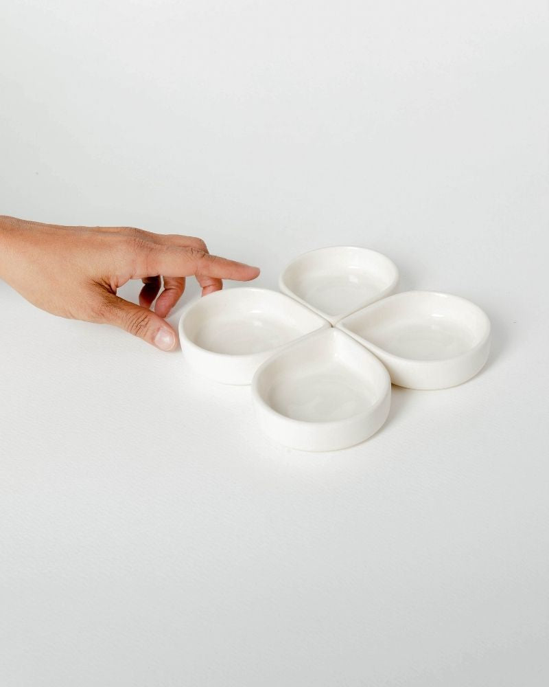 Droplet 4in Dessert Plate Nude (Set of 4)