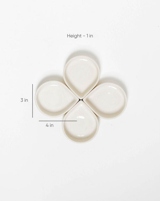 Droplet 4in Dessert Plate Nude (Set of 4)