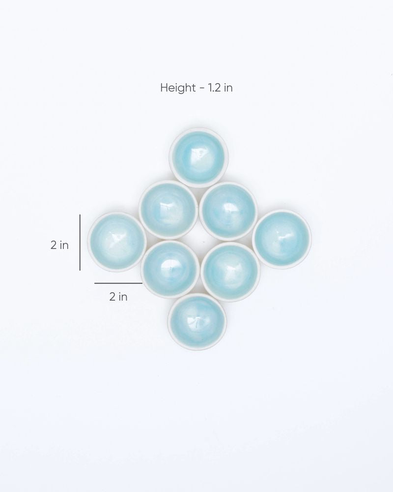 Dot Dip Bowl Aqua (Set of 8)