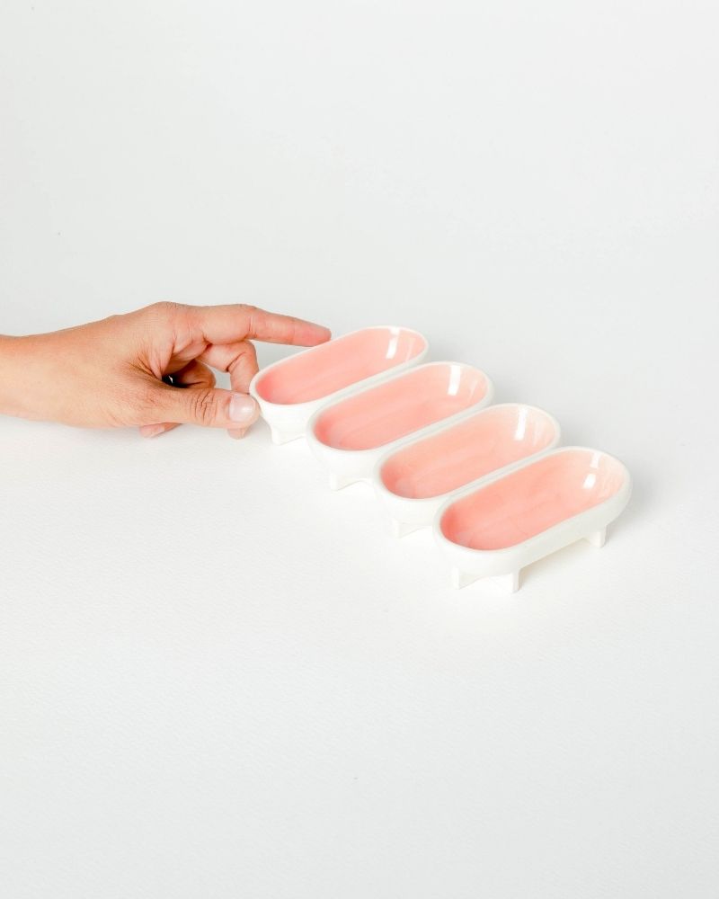Dash Dip Plate Pink (Set of 4)