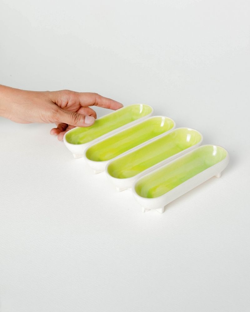 Hyphen Dip Plate Lime Green (Set of 4)