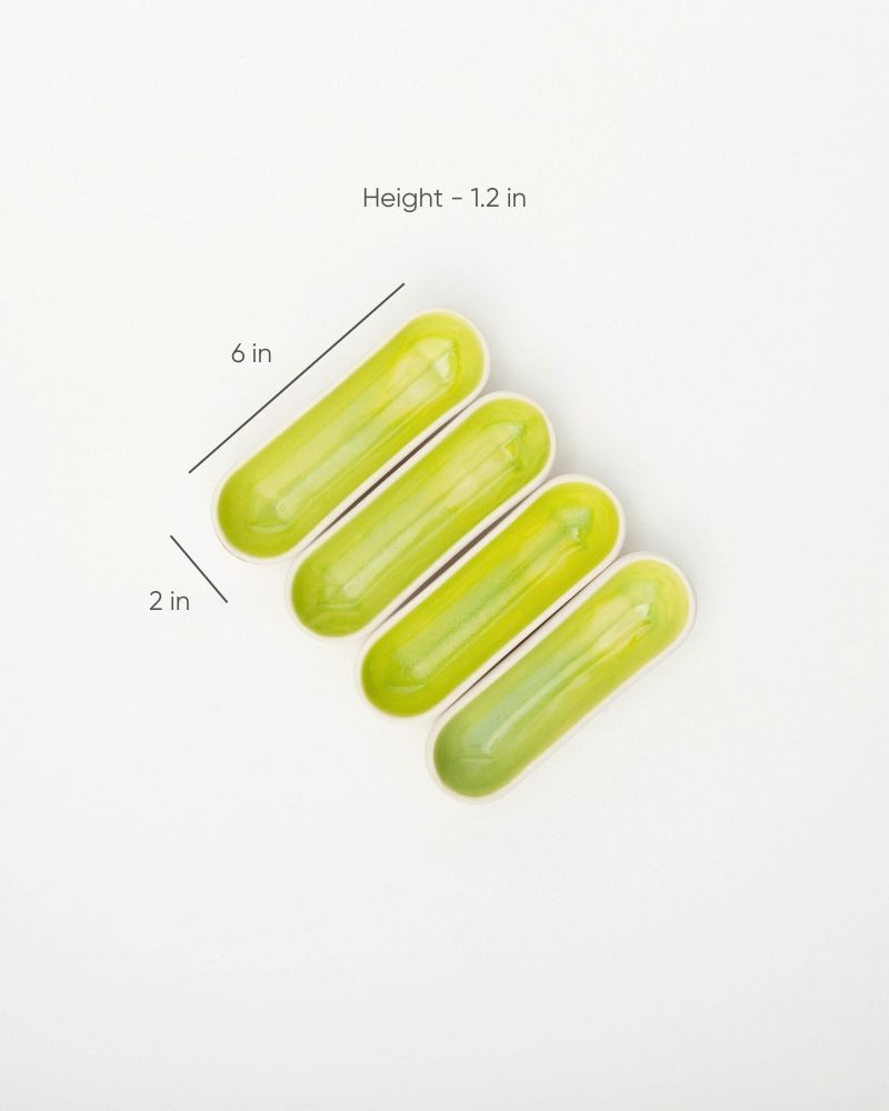 Hyphen Dip Plate Lime Green (Set of 4)