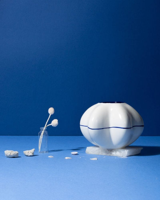 Bred Vase in Deep Blue