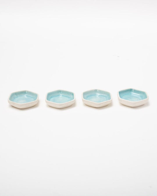 Ware Innovations Trinket Plates Aqua Helio Dip Plate Aqua (Set of 4)