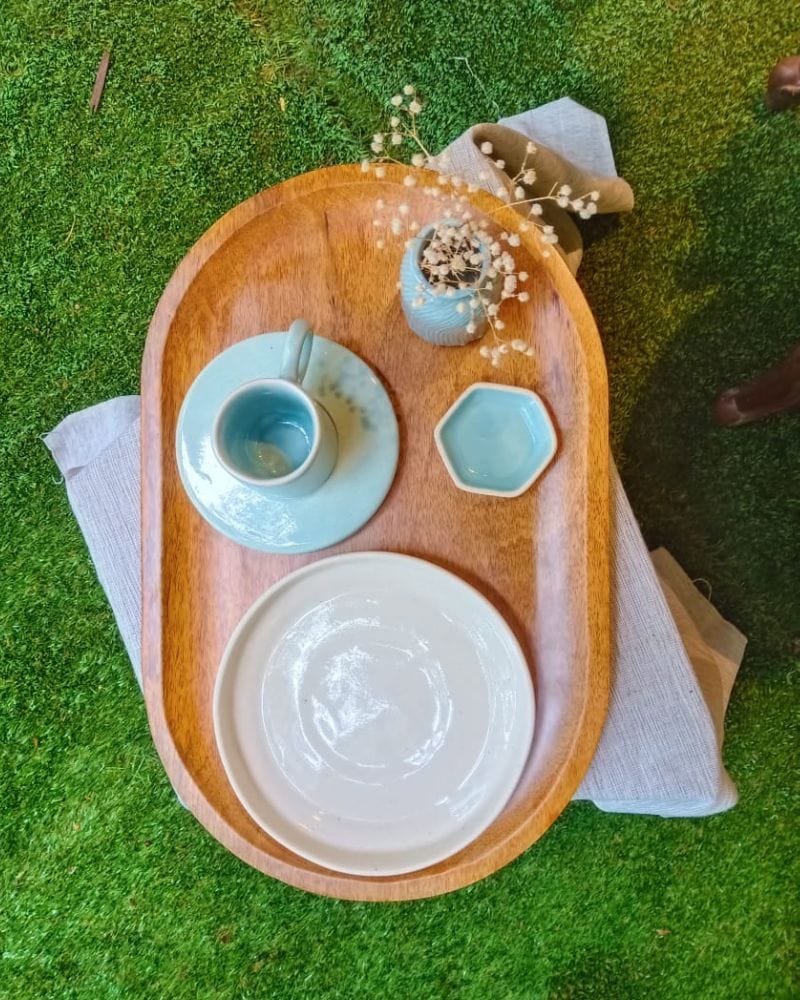 Ware Innovations Trinket Plates Aqua Helio Dip Plate Aqua (Set of 4)