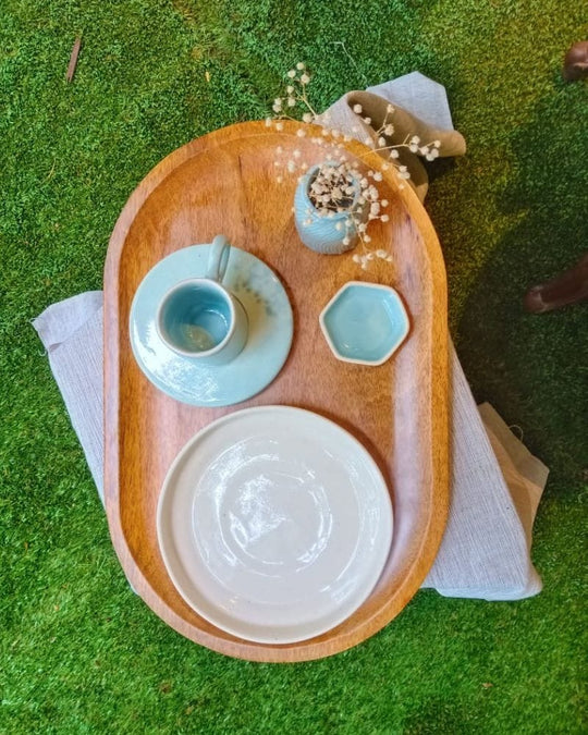 Ware Innovations Trinket Plates Aqua Helio Dip Plate Aqua (Set of 4)