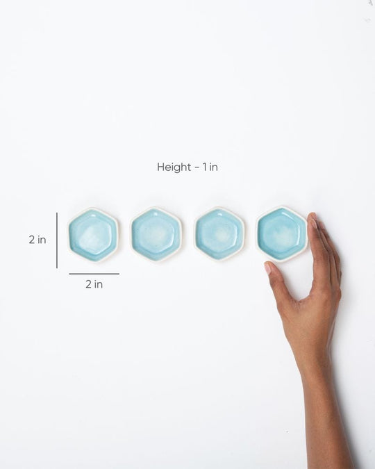 Ware Innovations Trinket Plates Aqua Helio Dip Plate Aqua (Set of 4)