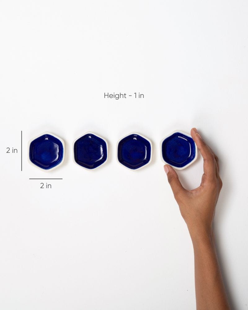 Ware Innovations Trinket Plates Deep Blue Helio Dip Plate Deep Blue (Set of 4)
