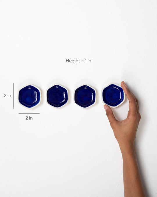 Ware Innovations Trinket Plates Deep Blue Helio Dip Plate Deep Blue (Set of 4)
