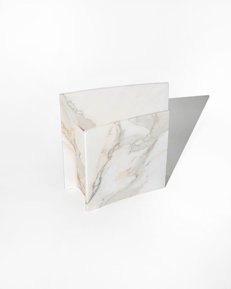 013 Evara Arc Wide Pinched Marble Vase