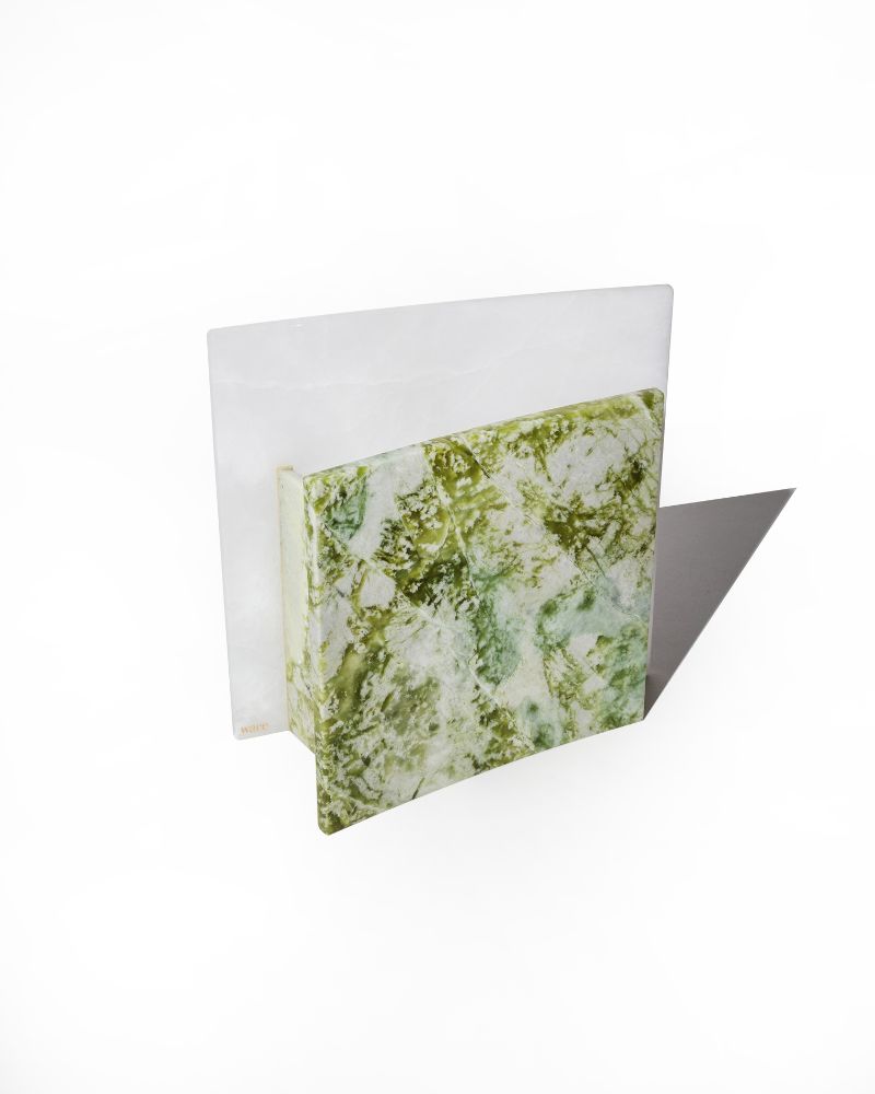 019 Emeryl Arc Wide Pinched Marble Vase