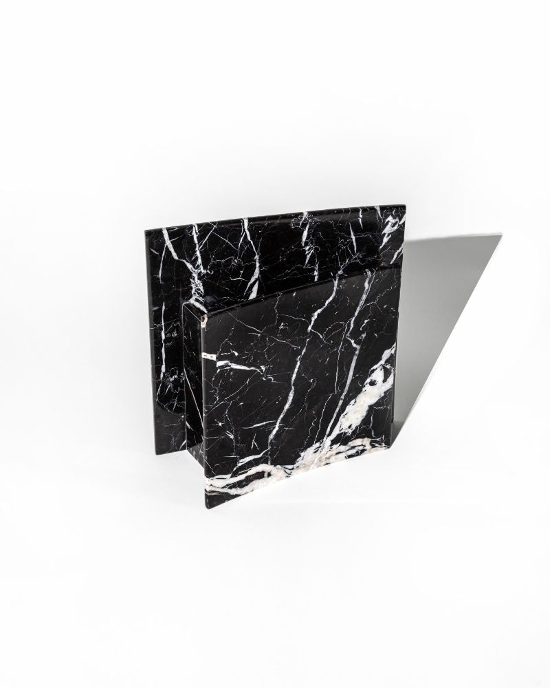 001 Arken Arc Wide Pinched Marble Vase
