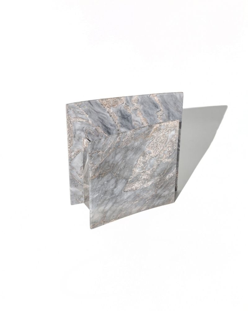 005 Obrin Arc Wide Pinched Marble Vase